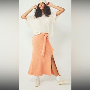 Free People Claudia Blanket Skirt grapefruit seltzer Xs